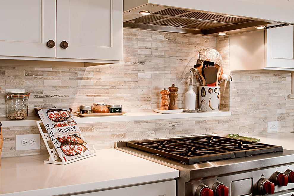 quartz countertop with backsplash sumptuous travertine in kitchen traditional tile matching marble mosaic brick stone